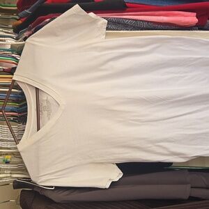 Calvin Klein Collection White V-Neck Tee